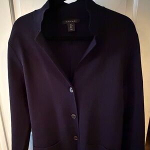 Tahari Women's Dark Navy Knit Blazer- Large